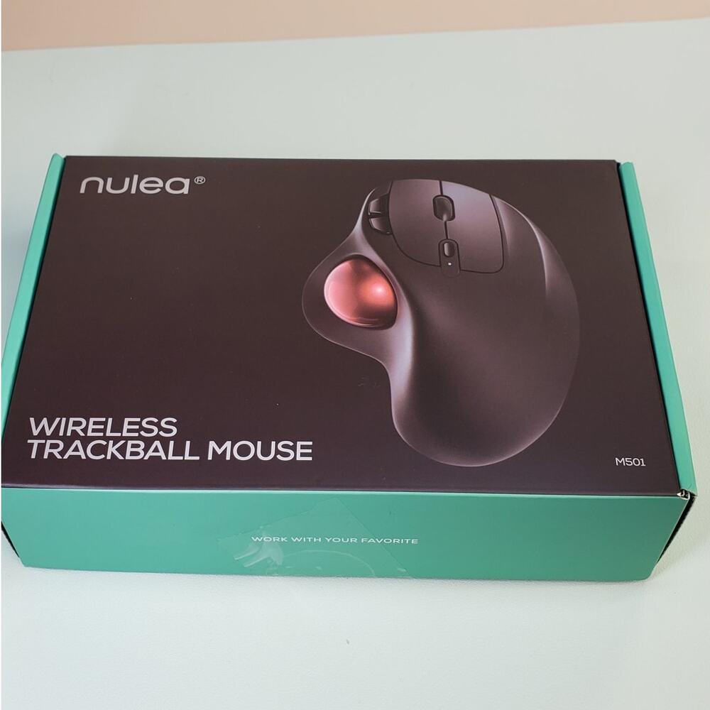 Nulea M501 Wireless Trackball Mouse Easy Thumb Control RED BALL Black Body
